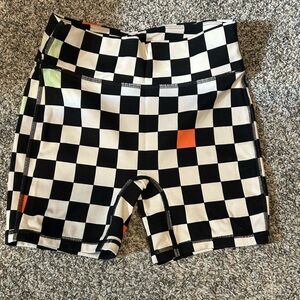 Checkered Black and White Shorts Girls